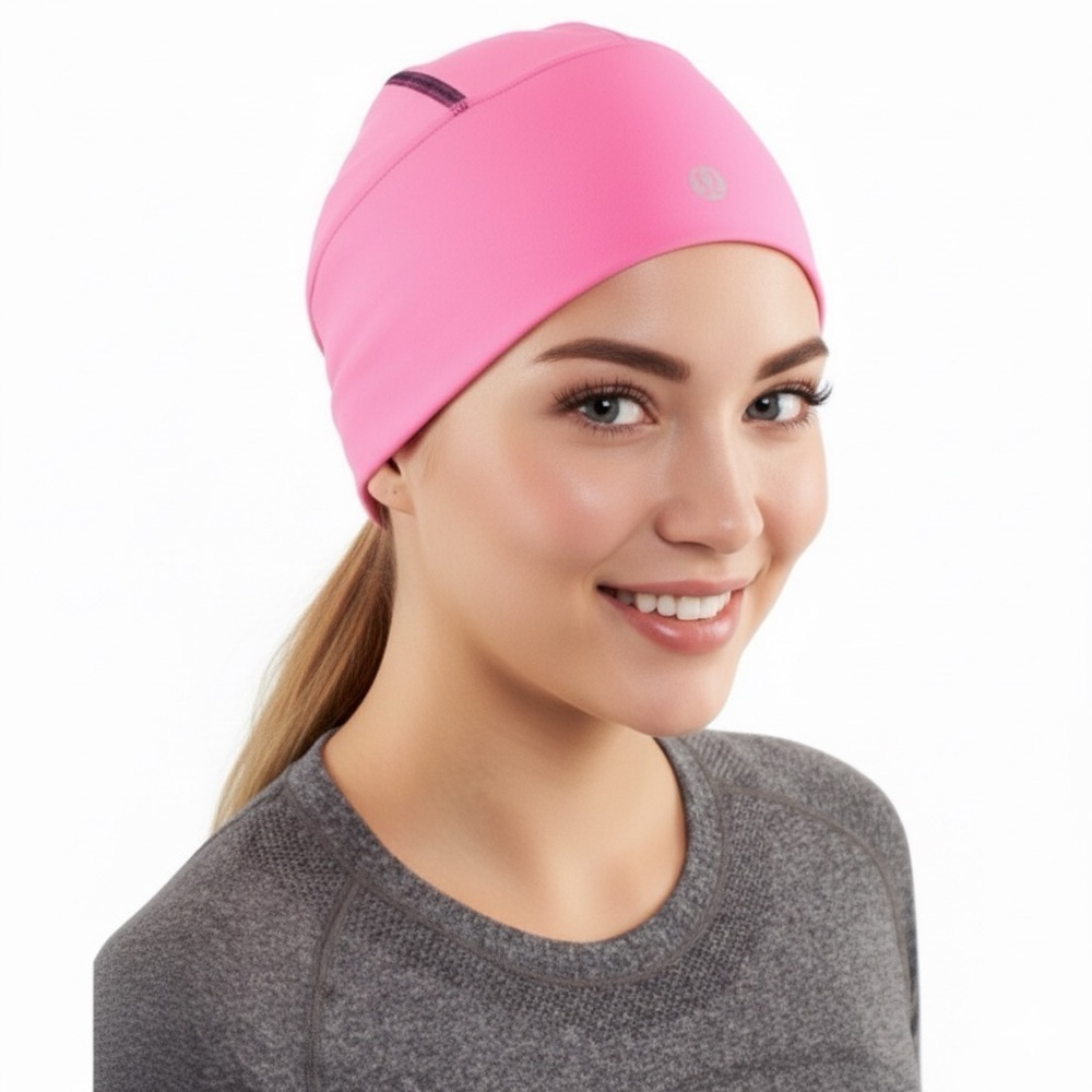 Lululemon Pink Brisk Ponytail Run Toque - O/S, Reversible!
